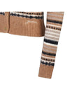 Striped Soft Wool Knit Cardigan Brown - GANNI - BALAAN 7