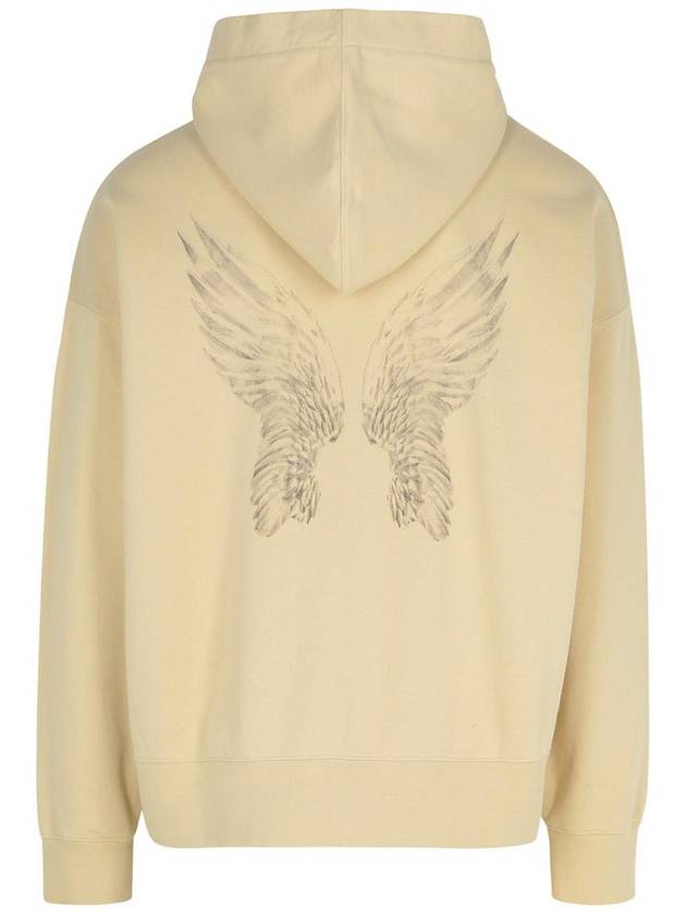 Palm Angels 'Portrait' Beige Cotton Sweatshirt - PALM ANGELS - BALAAN 3