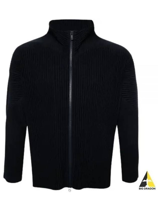 Pleated Full Zipper Cardigan Navy - ISSEY MIYAKE - BALAAN 2