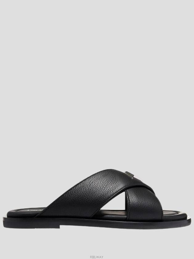 Alias CD Diamond Grained Calfskin Sandals Black - DIOR - BALAAN 5