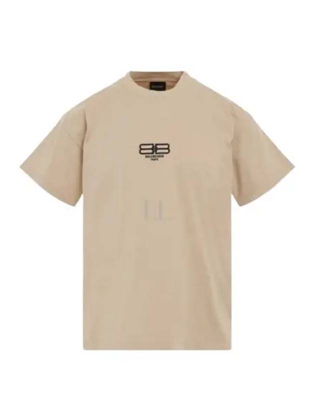 BB Paris Cotton Short Sleeve T-Shirt Beige - BALENCIAGA - BALAAN 2