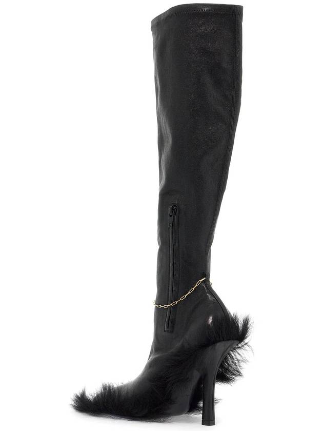 Slinky Leggings Leather Long Boots Black - BURBERRY - BALAAN 4