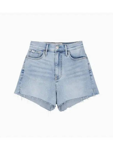 Jeans High Rise Denim Shorts Light Blue - CALVIN KLEIN - BALAAN 1