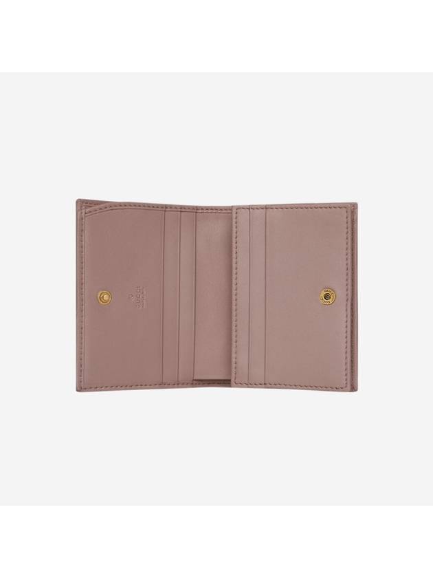 GG Marmont Matelasse Flap Card Wallet Dusty Pink - GUCCI - BALAAN 3