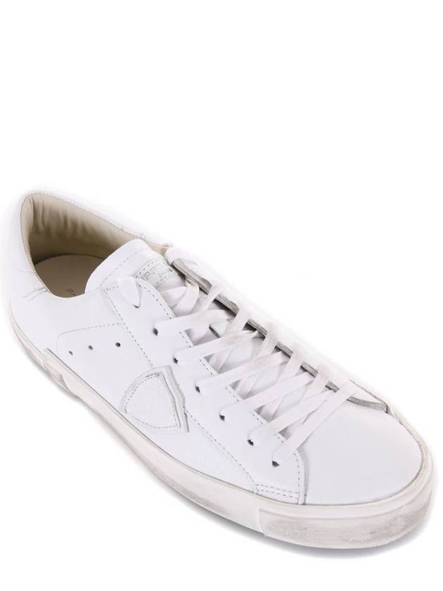 PLSX White Tab Canvas Low Top Sneakers - PHILIPPE MODEL - BALAAN 4