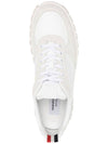 Letterman Panel Lace-Up Low-Top Sneakers White - THOM BROWNE - BALAAN 5