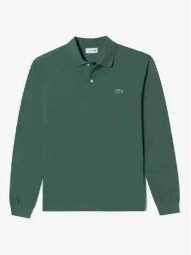 Men s French Regular Fit Basic Long Sleeve Polo Mos Green - LACOSTE - BALAAN 1