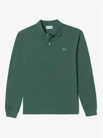 Men s French Regular Fit Basic Long Sleeve Polo Mos Green - LACOSTE - BALAAN 1