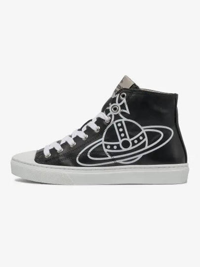 Plimsoll Eco Leather High Top Sneakers Black - VIVIENNE WESTWOOD - BALAAN 2