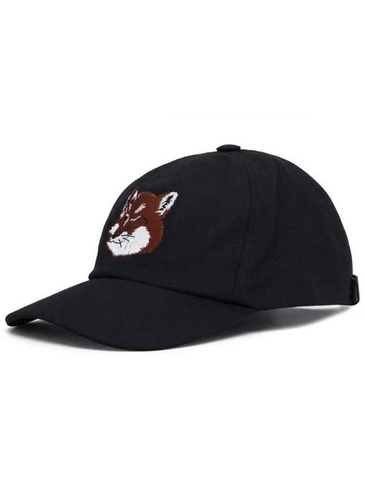 Large Fox Head Embroidered 6P Ball Cap Black - MAISON KITSUNE - BALAAN 2