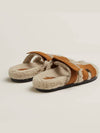 Chiffre Shearling Women s Sandals Natural Ecru - HERMES - BALAAN 4