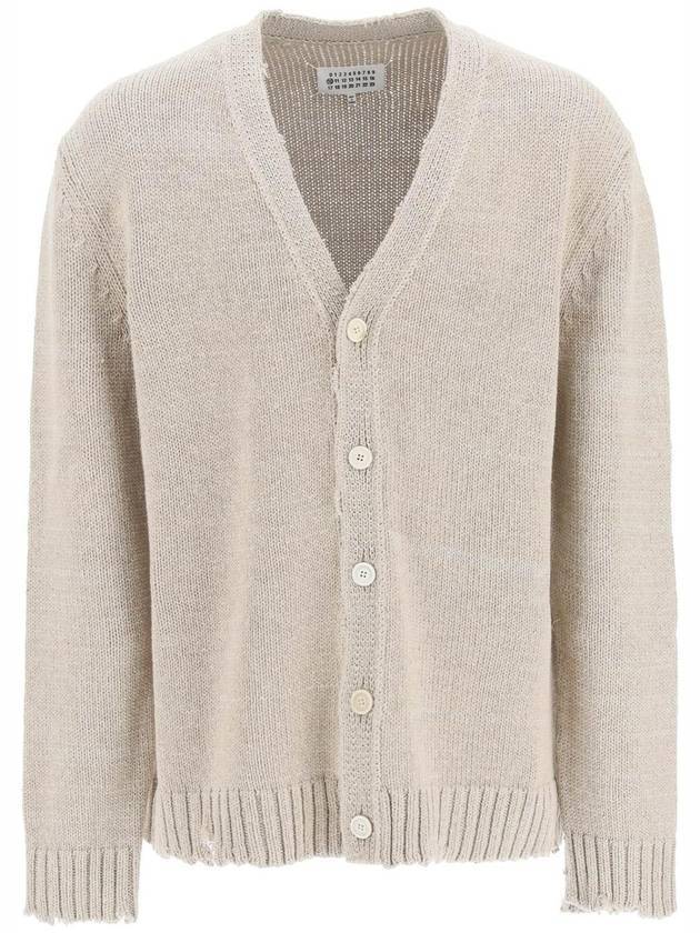 Destroy Detail Knit Cardigan Beige - MAISON MARGIELA - BALAAN 1