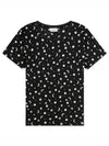 Women's Star Print Cotton Short Sleeve T-Shirt Black - SAINT LAURENT - BALAAN 2