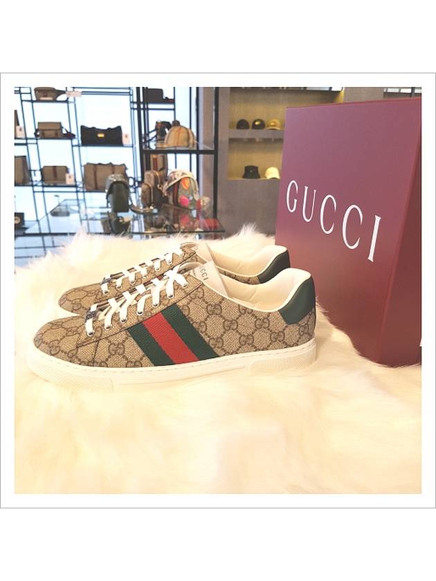 Ace GG Supreme Canvas Low Top Sneakers Beige - GUCCI - BALAAN 5