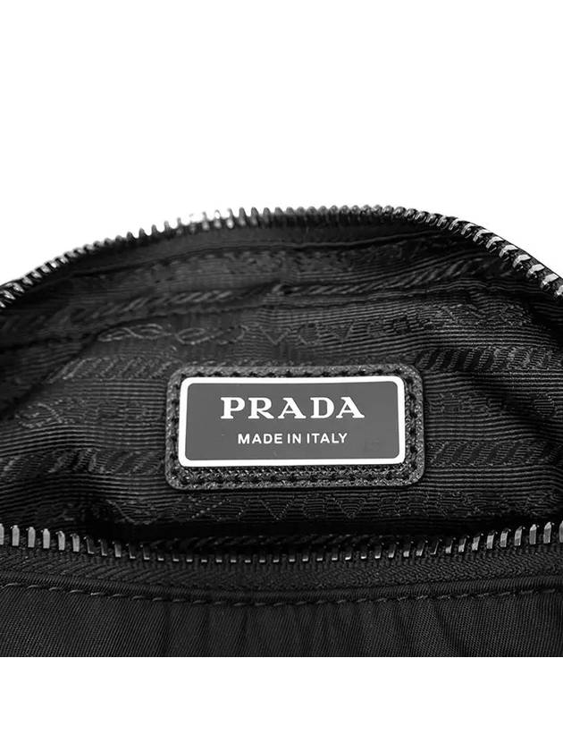 Triangle Logo Re-Nylon Saffiano Leather Cross Bag Black - PRADA - BALAAN 7