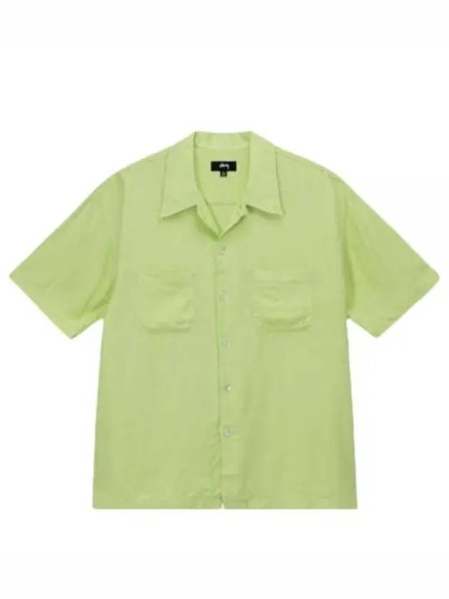 1110235 LIME Contrast Pick Stitch Short Sleeve Shirt - STUSSY - BALAAN 1