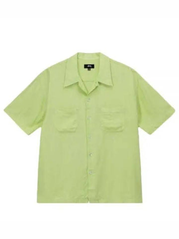 1110235 LIME Contrast Pick Stitch Short Sleeve Shirt - STUSSY - BALAAN 1