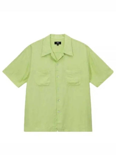 Contrast Pick Stitch Short Sleeve Shirt Lime - STUSSY - BALAAN 1