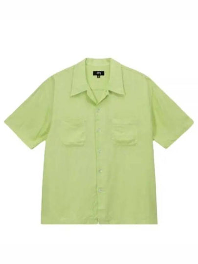 Contrast Pick Stitch Short Sleeve Shirt Lime - STUSSY - BALAAN 2