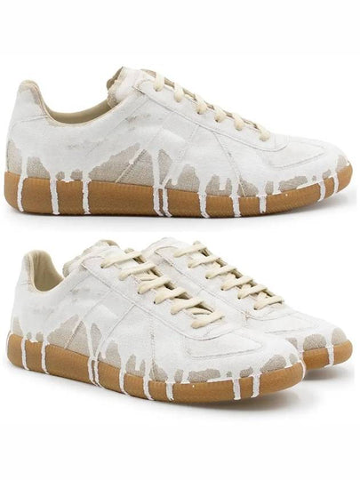 Men's Replica Paint German Army Low Top Sneakers White - MAISON MARGIELA - BALAAN 2