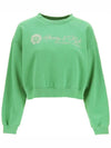 Cropped Logo Cotton Sweatshirt Green - SPORTY & RICH - BALAAN 3