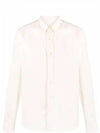 Heart Logo Patch Oxford Long Sleeve Shirt White - AMI - BALAAN 2