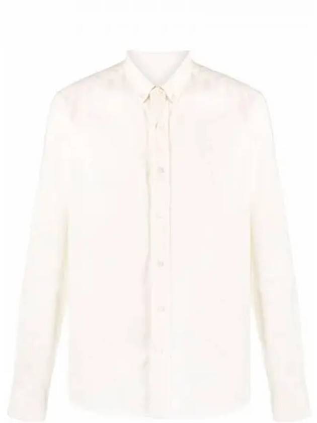 Heart Logo Patch Oxford Long Sleeve Shirt White - AMI - BALAAN 2