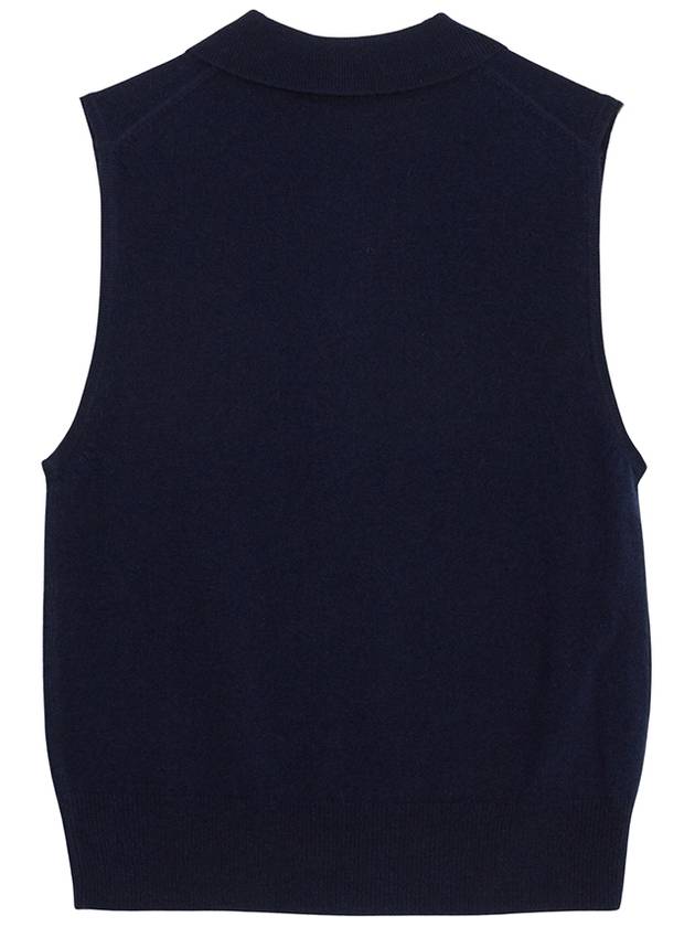 Polo Collar Vest Navy - GANNI - BALAAN 3