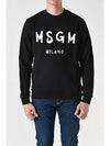 Milano Logo Print Sweatshirt Black - MSGM - BALAAN 3