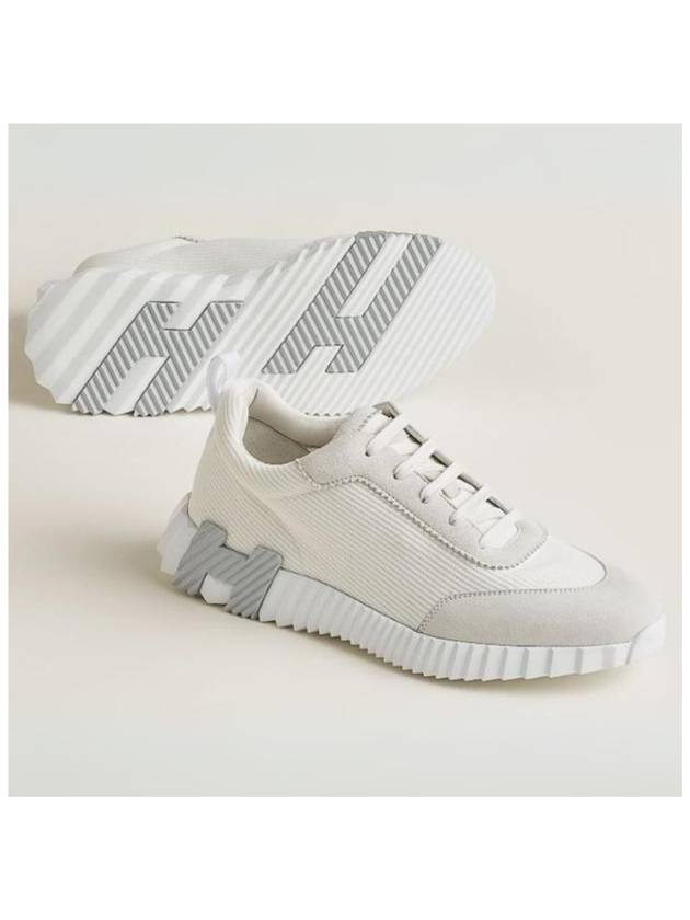 Bouncing Sneakers Mesh Suede Goatskin Blanc Blanc - HERMES - BALAAN 4