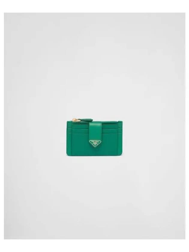 Saffiano Smooth Leather Card Wallet Green - PRADA - BALAAN 2