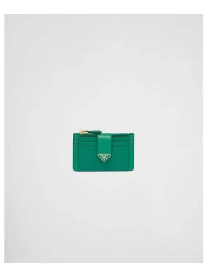 Saffiano Smooth Leather Card Wallet Green - PRADA - BALAAN 2