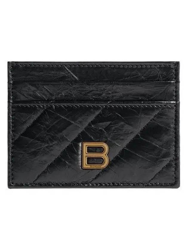 Crush Quilted Calfskin Card Wallet Black - BALENCIAGA - BALAAN 2