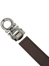 Reversible Adjustable Gancini Leather Belt Black Dark Brown - SALVATORE FERRAGAMO - BALAAN 6