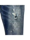Men's Logo Patch Skinny Jeans Navy - DSQUARED2 - BALAAN 5