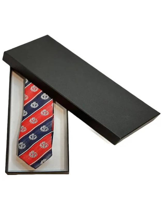 MNL001A F0310 960 Anchor Stripe Tie Black Red - THOM BROWNE - BALAAN 2