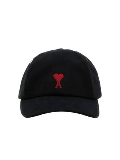 Embroidered Heart Logo Ball Cap Black - AMI - BALAAN 2