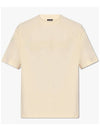 Le Typo Cotton Short Sleeve T-shirt Light Beige - JACQUEMUS - BALAAN 3