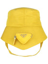 triangle logo pouch re-nylon bucket hat yellow - PRADA - 2