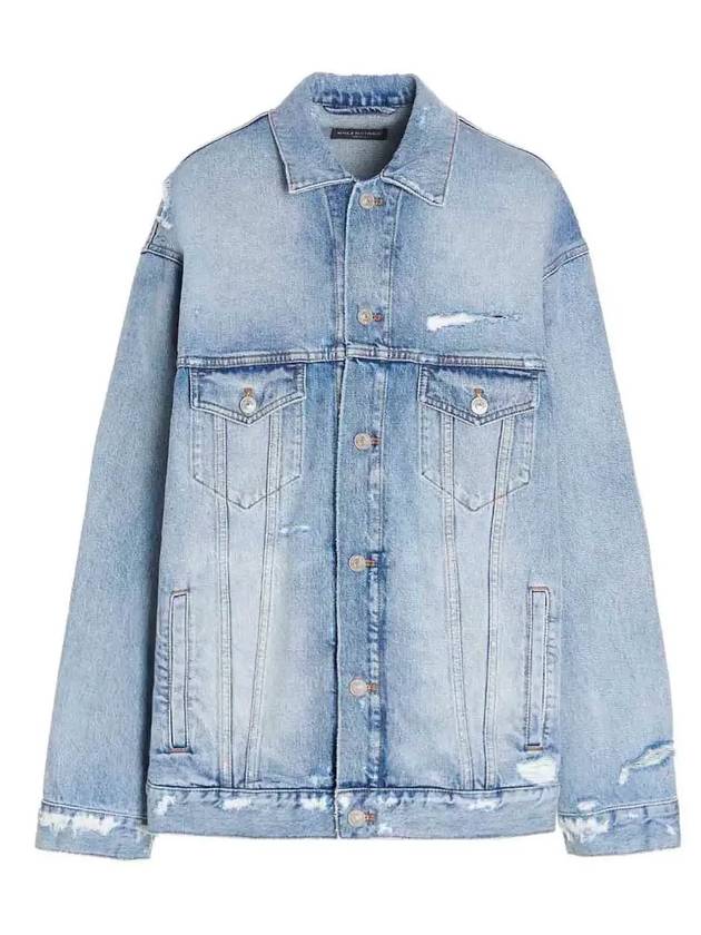 Back Barcode Denim Jacket Light Blue - BALENCIAGA - BALAAN 1