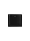 Smooth Leather Classic Logo Half Wallet Black - SAINT LAURENT - BALAAN 2