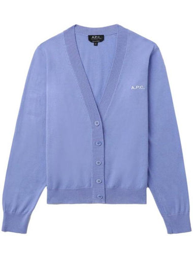 Bee Logo V-neck Cardigan Blue - A.P.C. - BALAAN 1