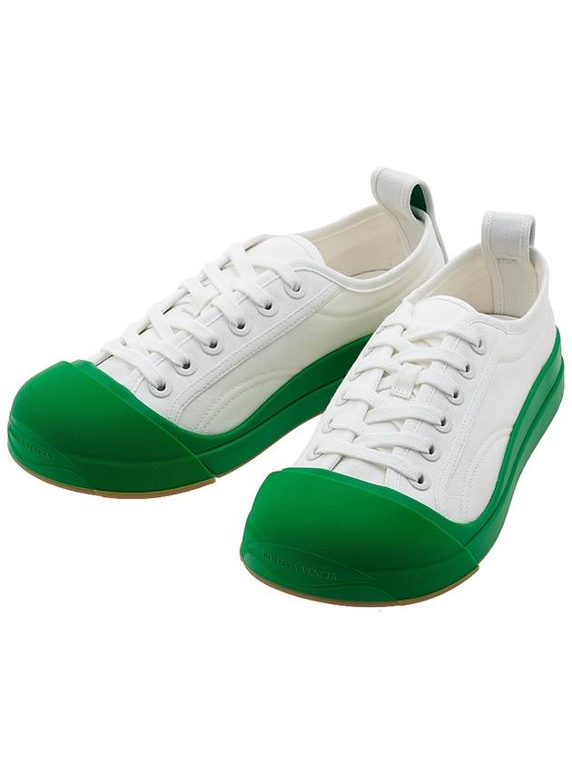 Vulcan Canvas Low Top Sneakers Parakeet White - BOTTEGA VENETA - BALAAN 2