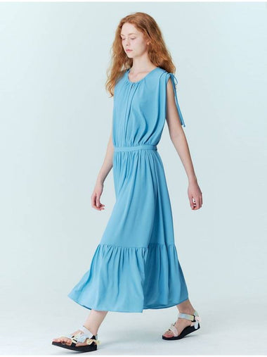 Summer pleated maxi dress Blue - OPENING SUNSHINE - BALAAN 1