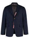 Typewriter Cloth Grosgrain Placket Sport Jacket Navy - THOM BROWNE - BALAAN 2