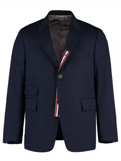 Typewriter Cloth Grosgrain Placket Sport Jacket Navy - THOM BROWNE - BALAAN 2