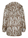 Reversible Logo Hooded Padded Jacket Brown - MAX MARA - BALAAN.