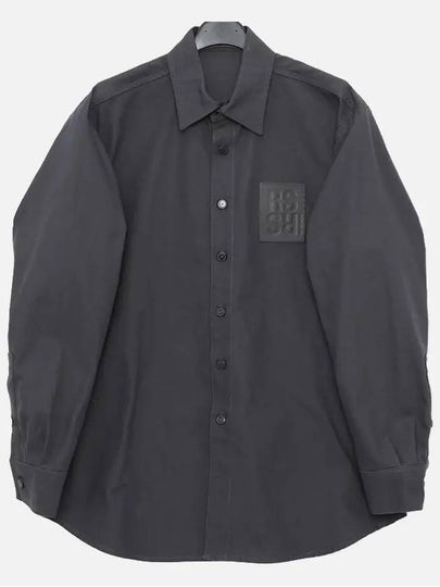 Leather patch logo straight fit denim men s shirt 231M242 10080 0083 - RAF SIMONS - BALAAN 2