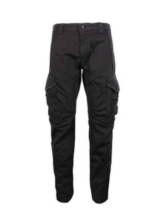 Lens Wappen Biker Straight Pants Black - CP COMPANY - BALAAN.