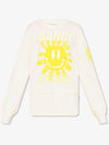 Women's Sun Smile Printing Long Sleeve T-Shirt Beige - GANNI - BALAAN 3